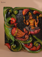 Wooden Hand Carved Painted Gaja Ganesha Panel (12x48)