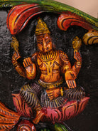 Wooden Hand Carved Painted Gaja Ganesha Panel (12x48)