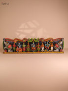 Wooden Hand Carved Painted Krishna Panel(48x12)
