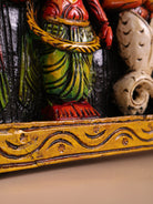 Wooden Hand Carved Painted Krishna Panel(48x12)