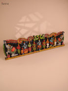 Wooden Hand Carved Painted Krishna Panel(48x12)
