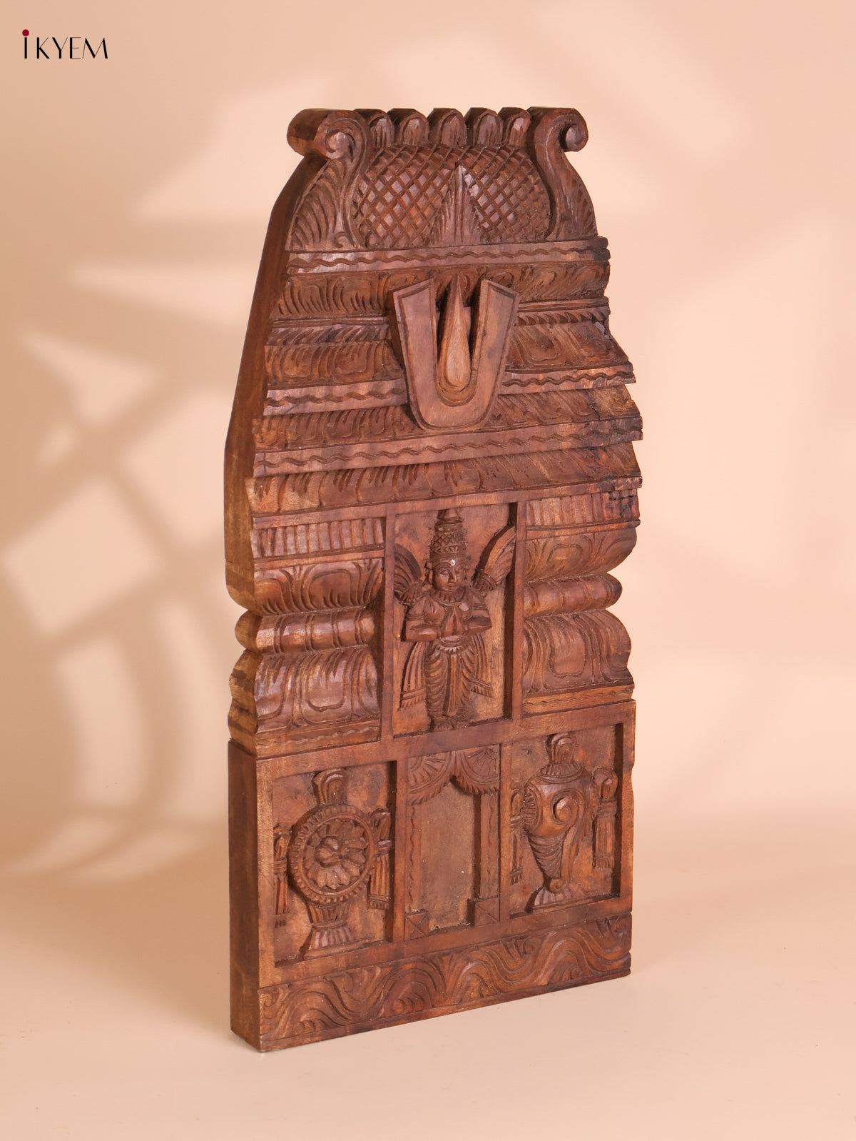 Wooden Hand Carved Painted Garudan Vertical Gopuram (24x12)