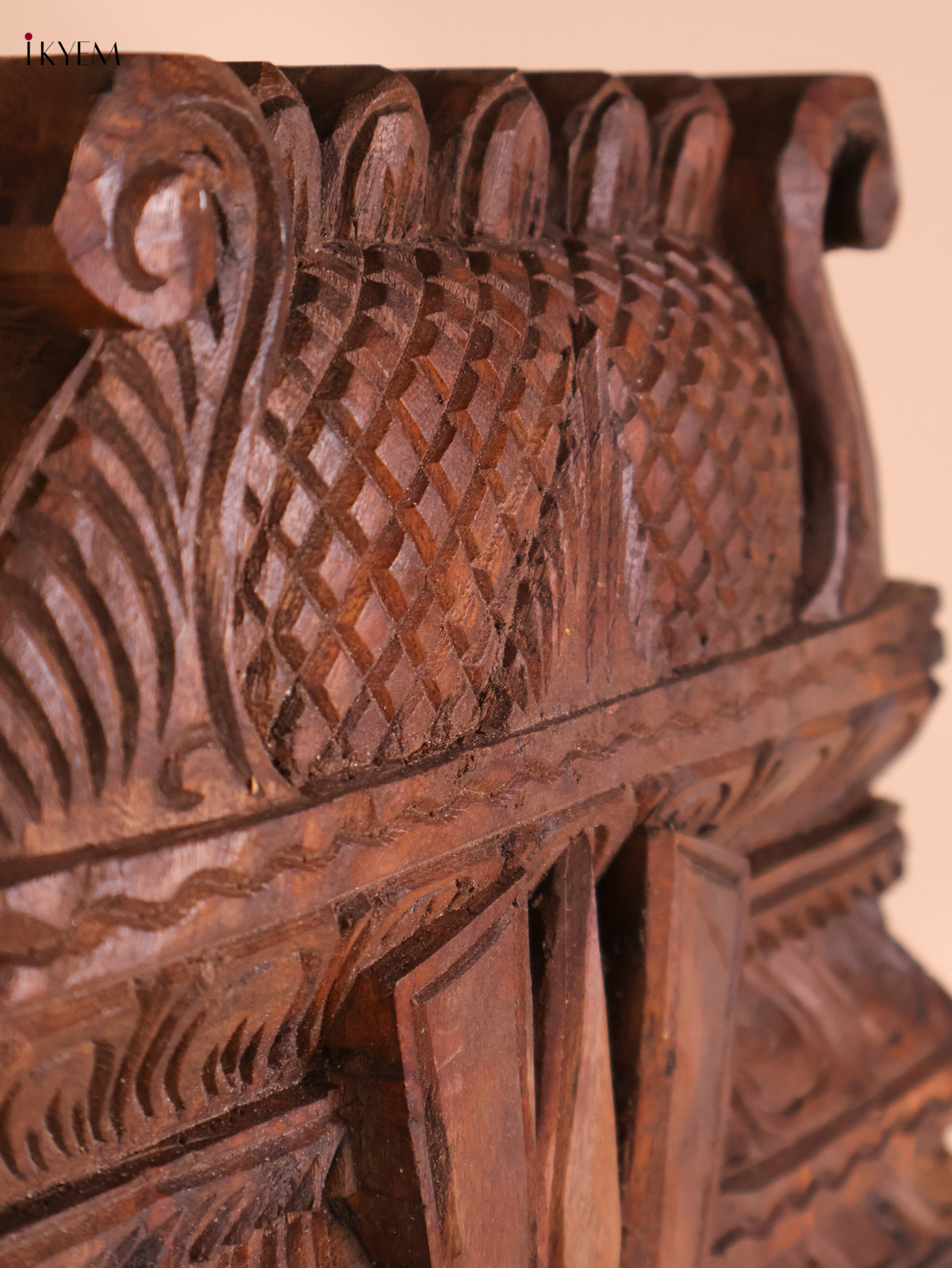 Wooden Hand Carved Painted Garudan Vertical Gopuram (24x12)