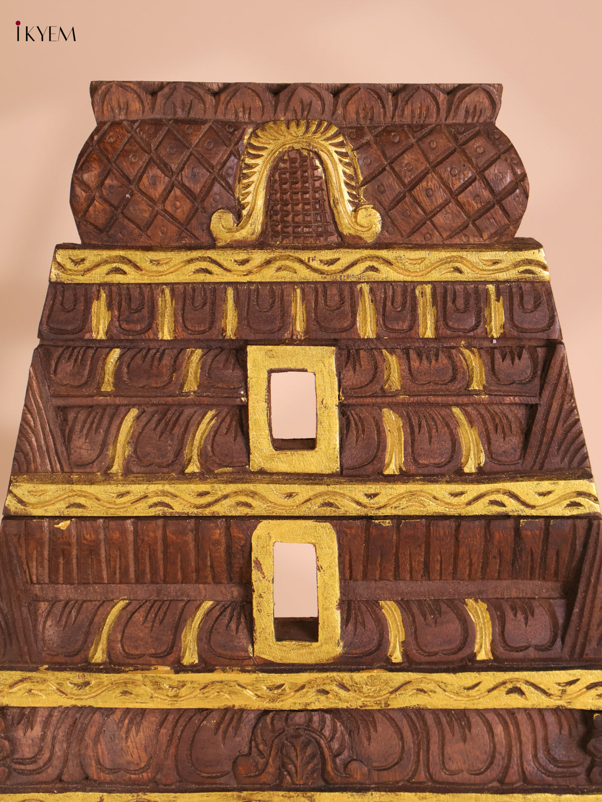 Wooden Hand Carved Vertical Gopuram (24x12)
