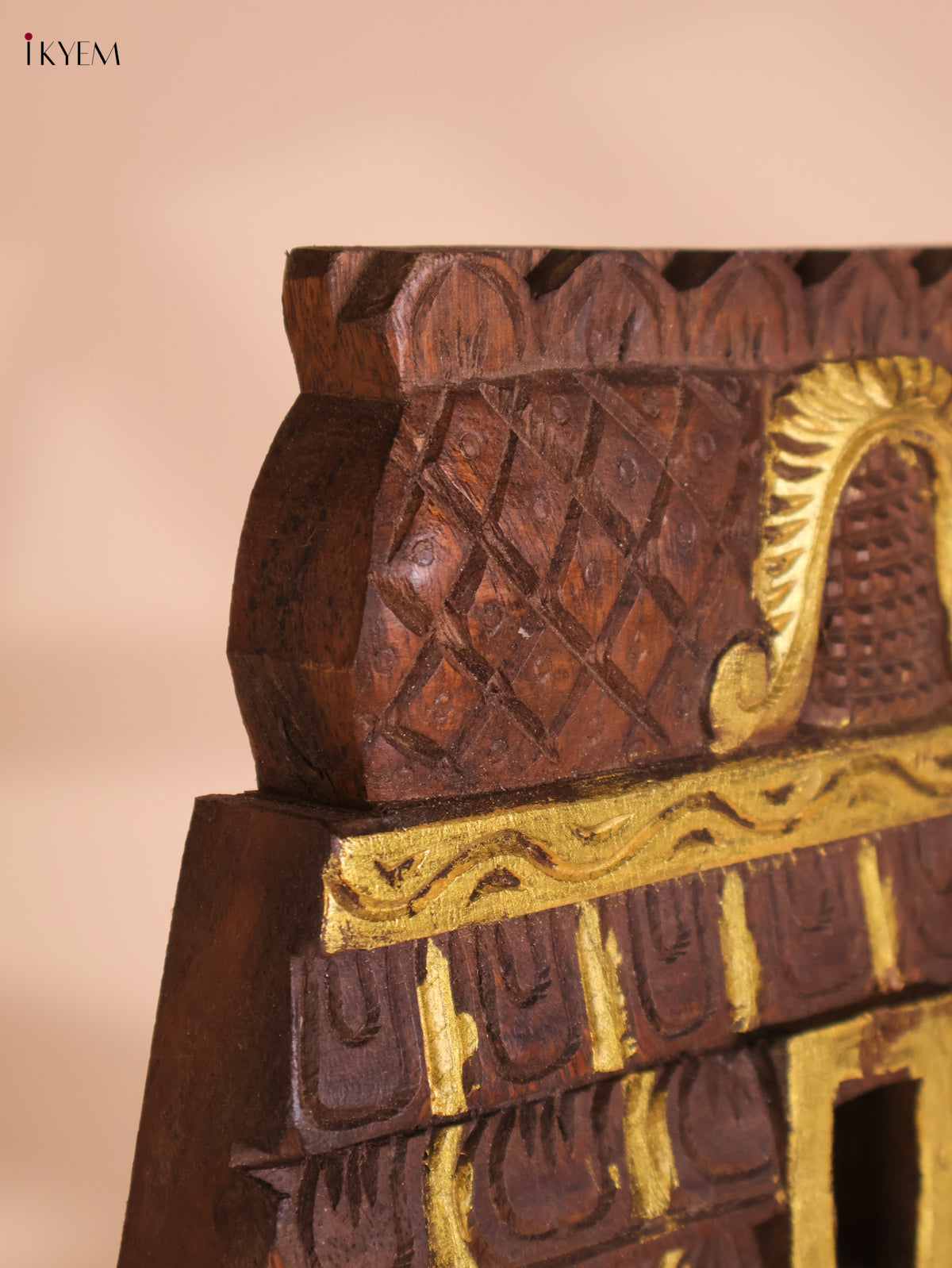 Wooden Hand Carved Vertical Gopuram (24x12)
