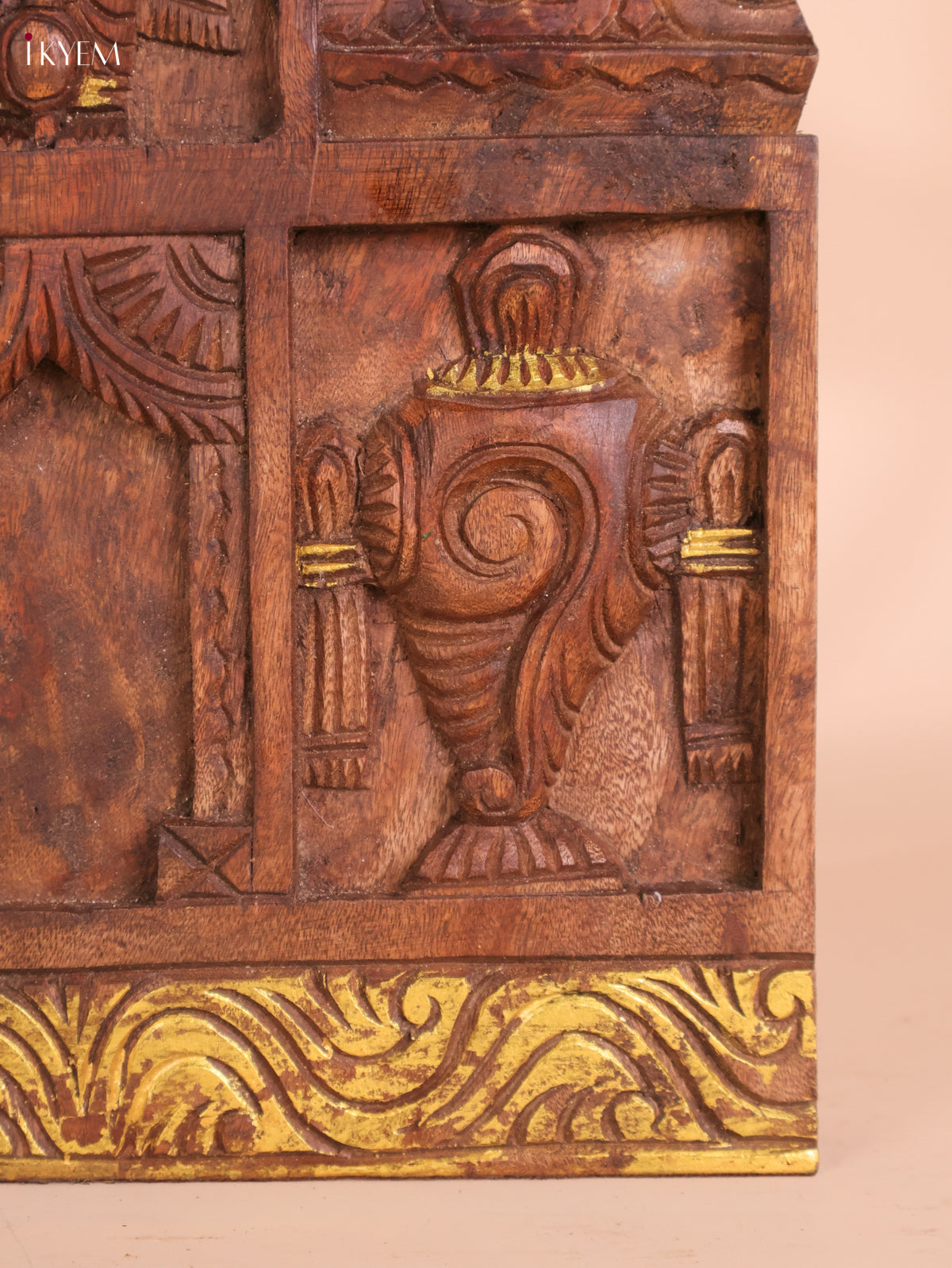Wooden Hand Carved Hanuman Vertical Gopuram-Wood (24x12)