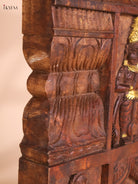Wooden Hand Carved Hanuman Vertical Gopuram-Wood (24x12)