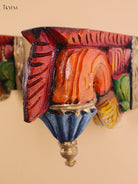 Wooden Hand Carved Painted Bodhil wall Bracket (Set of 2)(7x9)