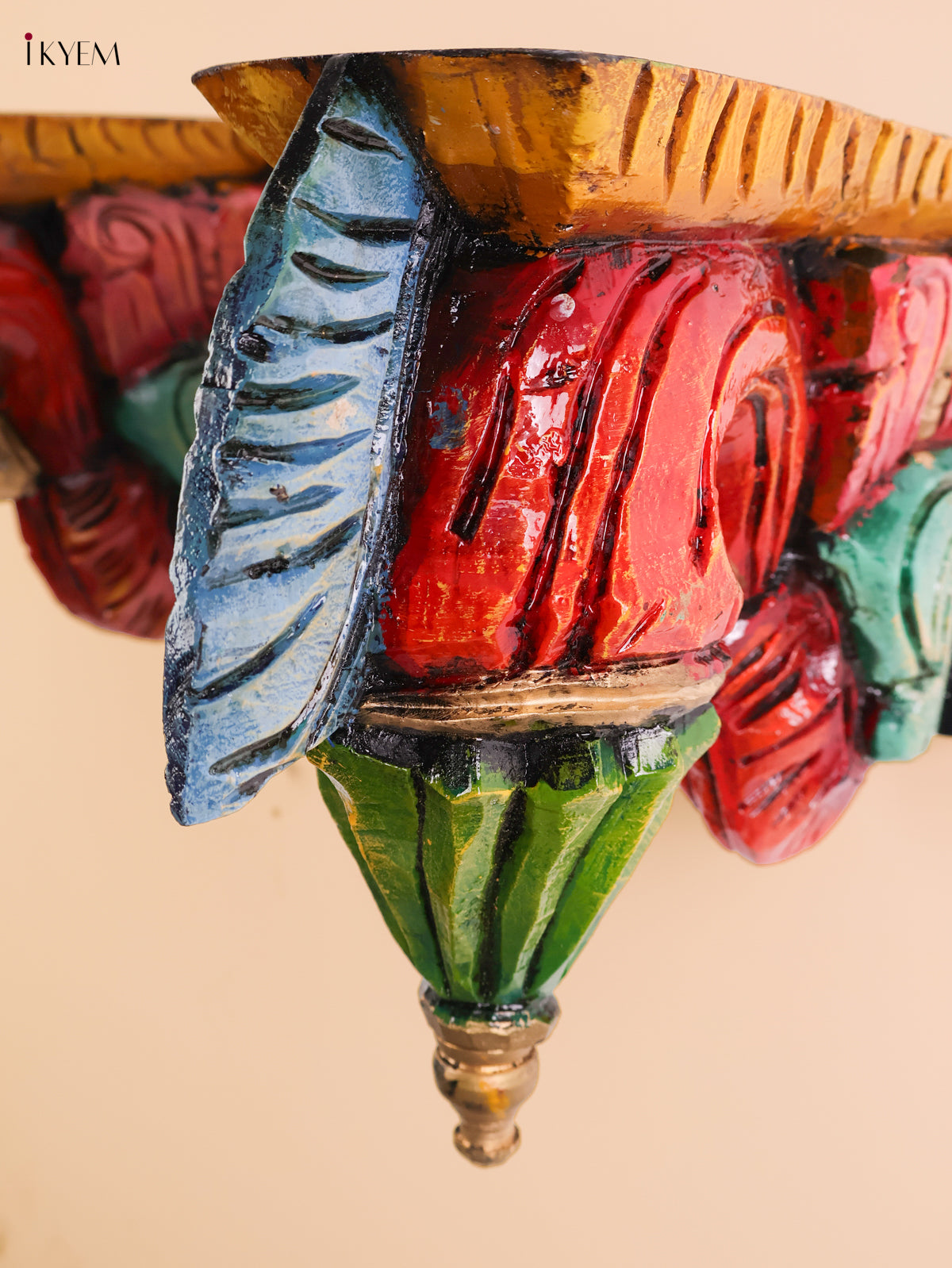 Wooden Hand Carved Painted Bodhil wall Bracket(10x12)