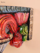 Wooden Hand Carved Painted Bodhil wall Bracket(10x12)
