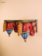 Wooden Hand Carved Painted Bodhil wall Bracket(10x12)
