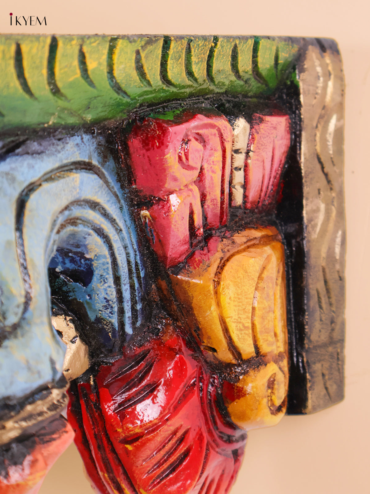 Wooden Hand Carved Painted Bodhil wall Bracket(10x12)