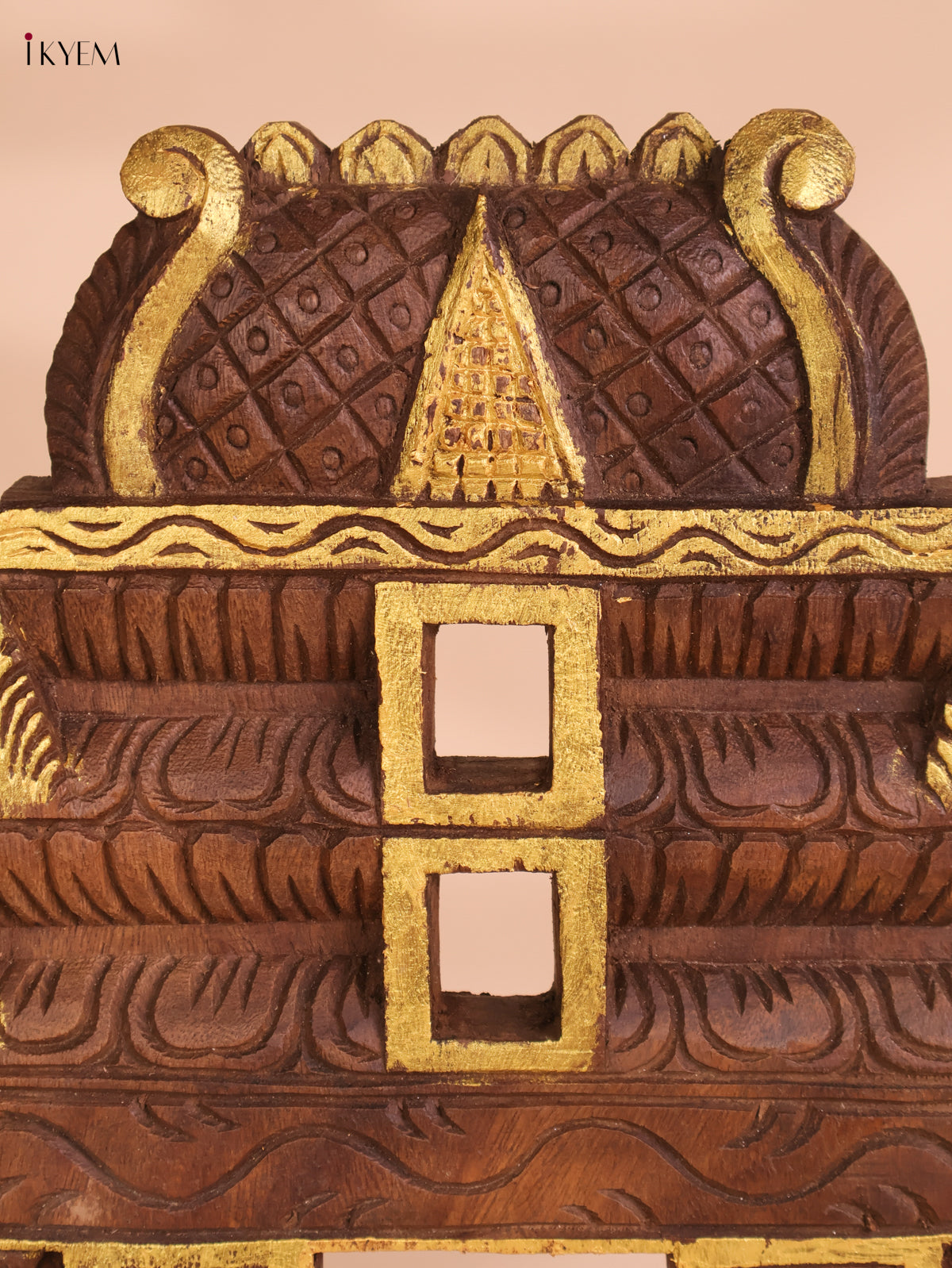 Wooden Hand Carved Yalli Gopuram (18x12)