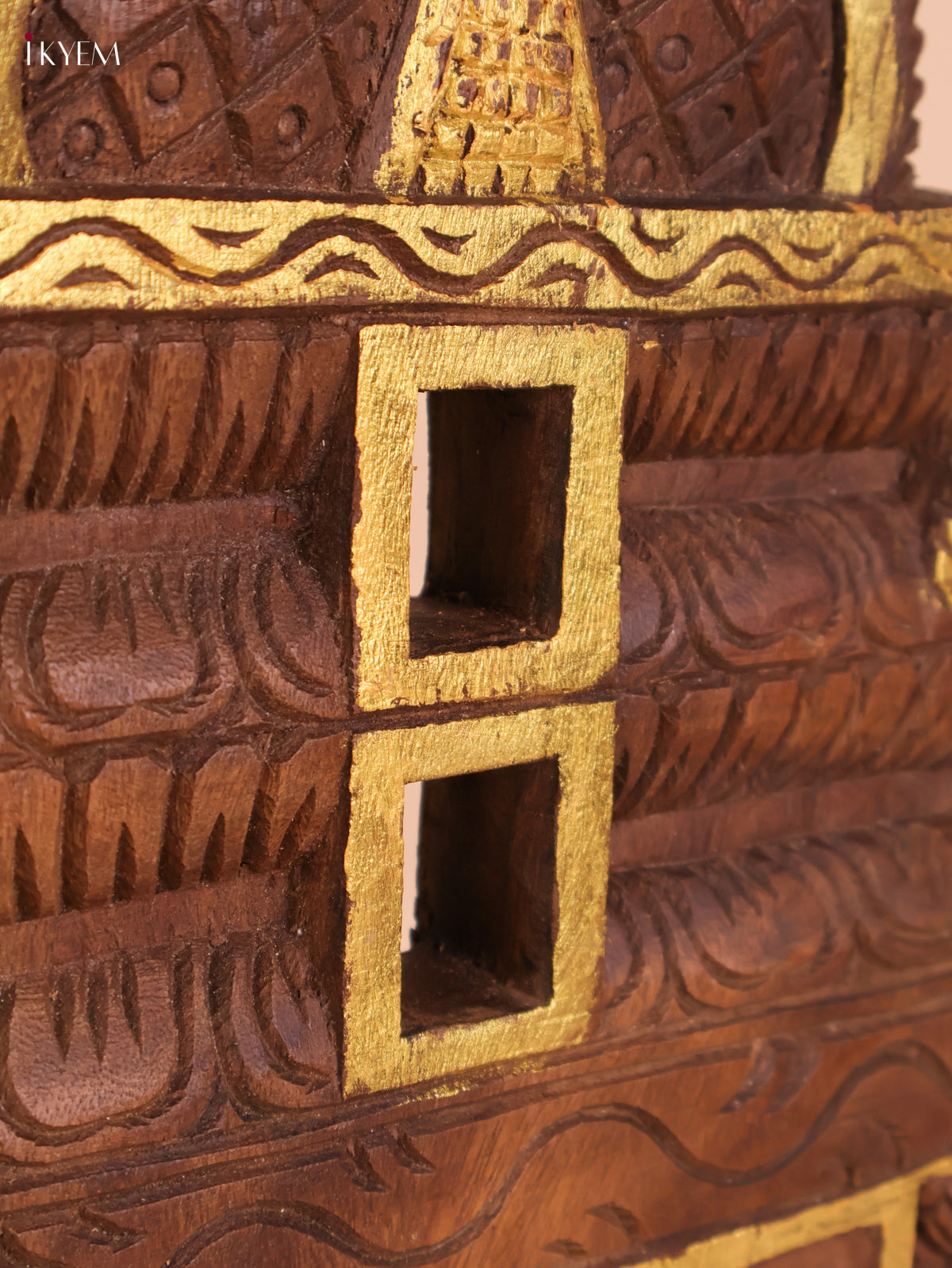 Wooden Hand Carved Yalli Gopuram (18x12)