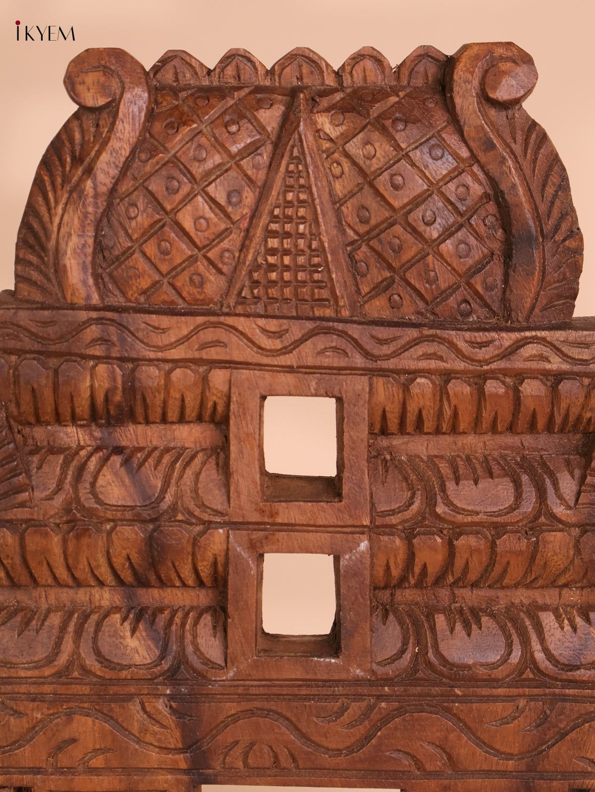 Wooden Hand Carved Yalli Gopuram (18x12)