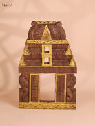Wooden Hand Carved Painted Elephant Gopuram (18x12)