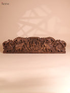 Wooden Hand Carved Gajalakshmi Panel(10x36)