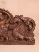 Wooden Hand Carved Gajalakshmi Panel(10x36)