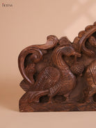 Wooden Hand Carved Gajalakshmi Panel(10x36)