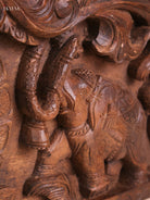 Wooden Hand Carved Gajalakshmi Panel(10x36)