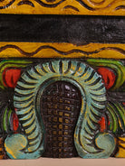 Wooden Hand Carved Painted Gopuram Panel (12x30)