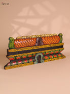 Wooden Hand Carved Painted Gopuram Panel (12x30)