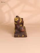 Wooden Hand Carved Sleeping Ganesha (8x14)