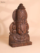 Wooden Hand Carved Painted Lord Balaji Heads(18x10)