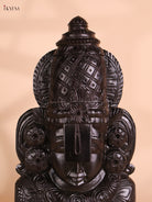 Wooden Hand Carved Painted Lord Balaji Heads Black(18x10)