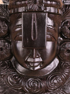 Wooden Hand Carved Painted Lord Balaji Heads Black(18x10)