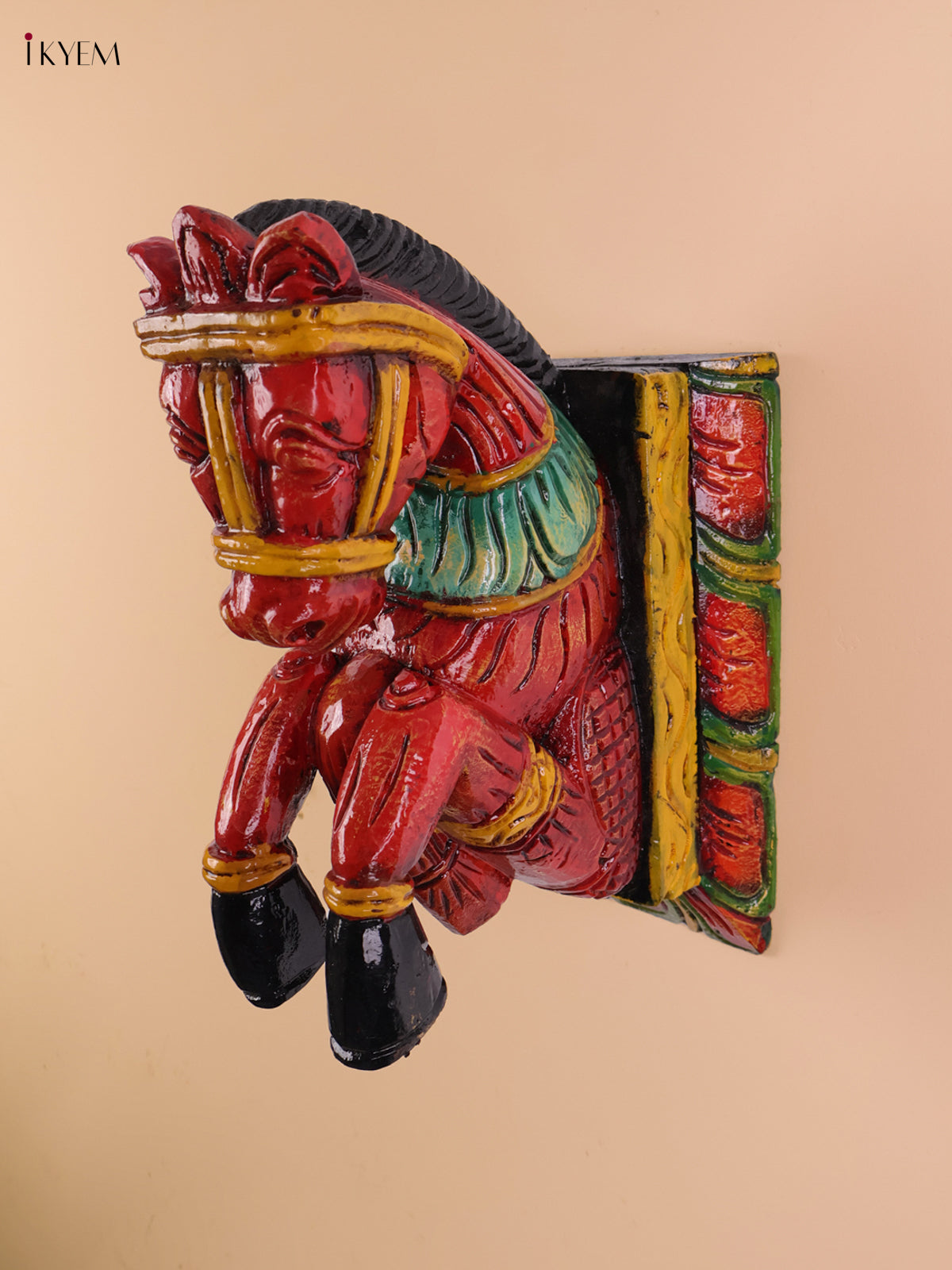 Wooden Hand Carved Painted Horse Brackets (12x9)