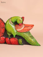 Wooden Hand Carved Painted Parrot Lakshmi (6x24)
