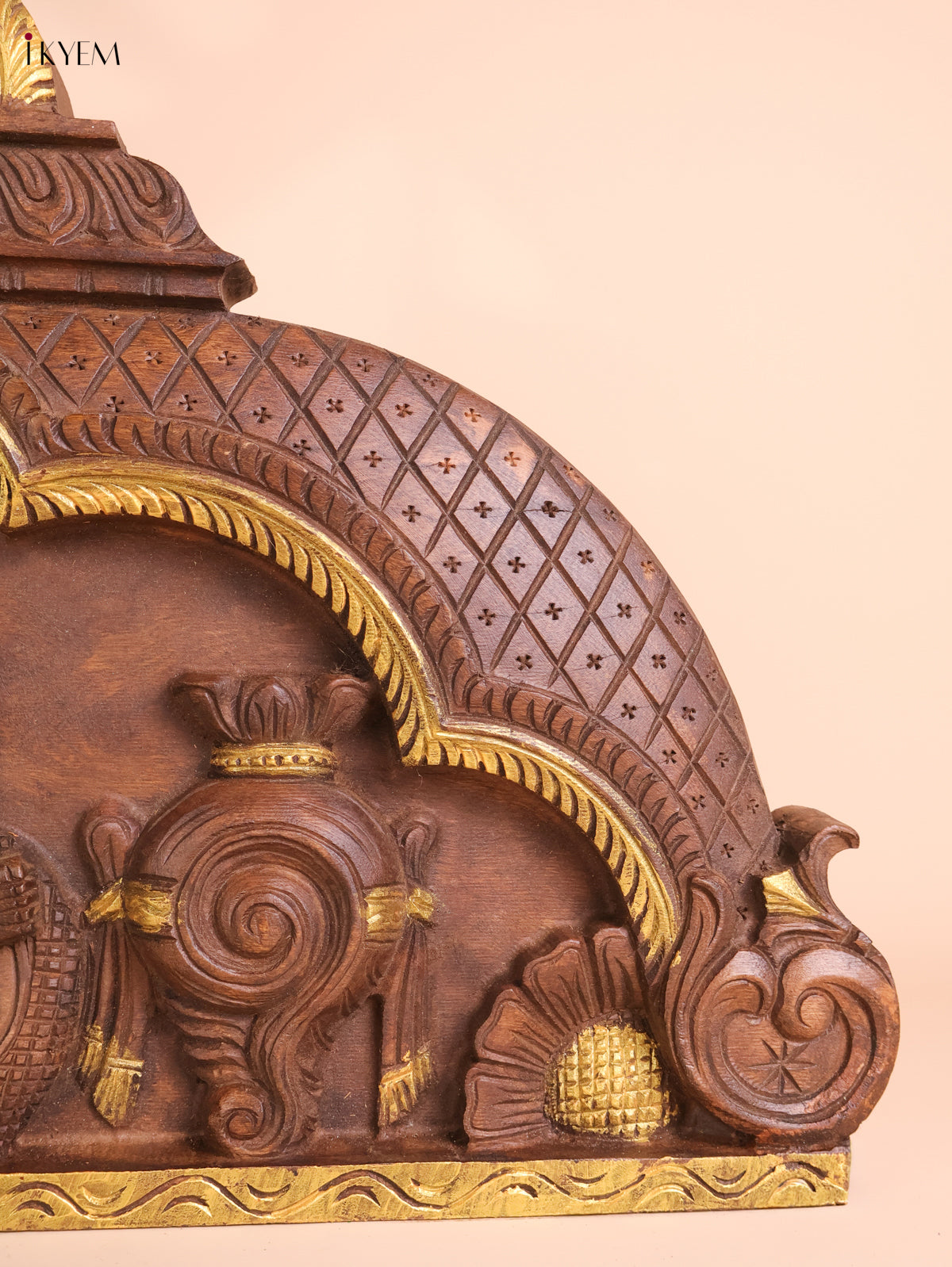 Wooden Hand Carved Maha Vishnu Panel (16x36)
