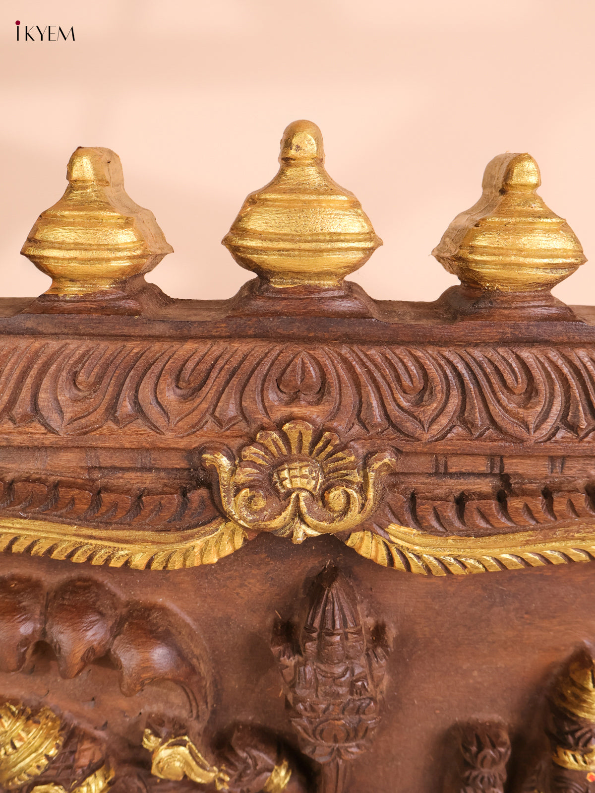 Wooden Hand Carved Maha Vishnu Panel (16x36)