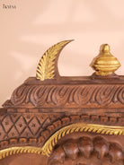 Wooden Hand Carved Maha Vishnu Panel (16x36)
