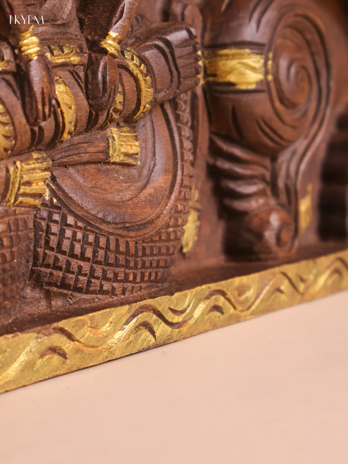 Wooden Hand Carved Maha Vishnu Panel (16x36)