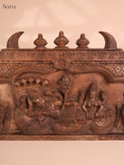 Wooden Hand Carved Painted Maha Vishnu Panel(16x40)