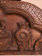 Wooden Hand Carved Painted Maha Vishnu Panel(16x40)