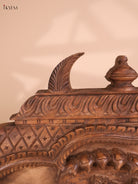 Wooden Hand Carved Painted Maha Vishnu Panel(16x40)