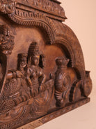 Wooden Hand Carved Painted Maha Vishnu Panel(16x40)