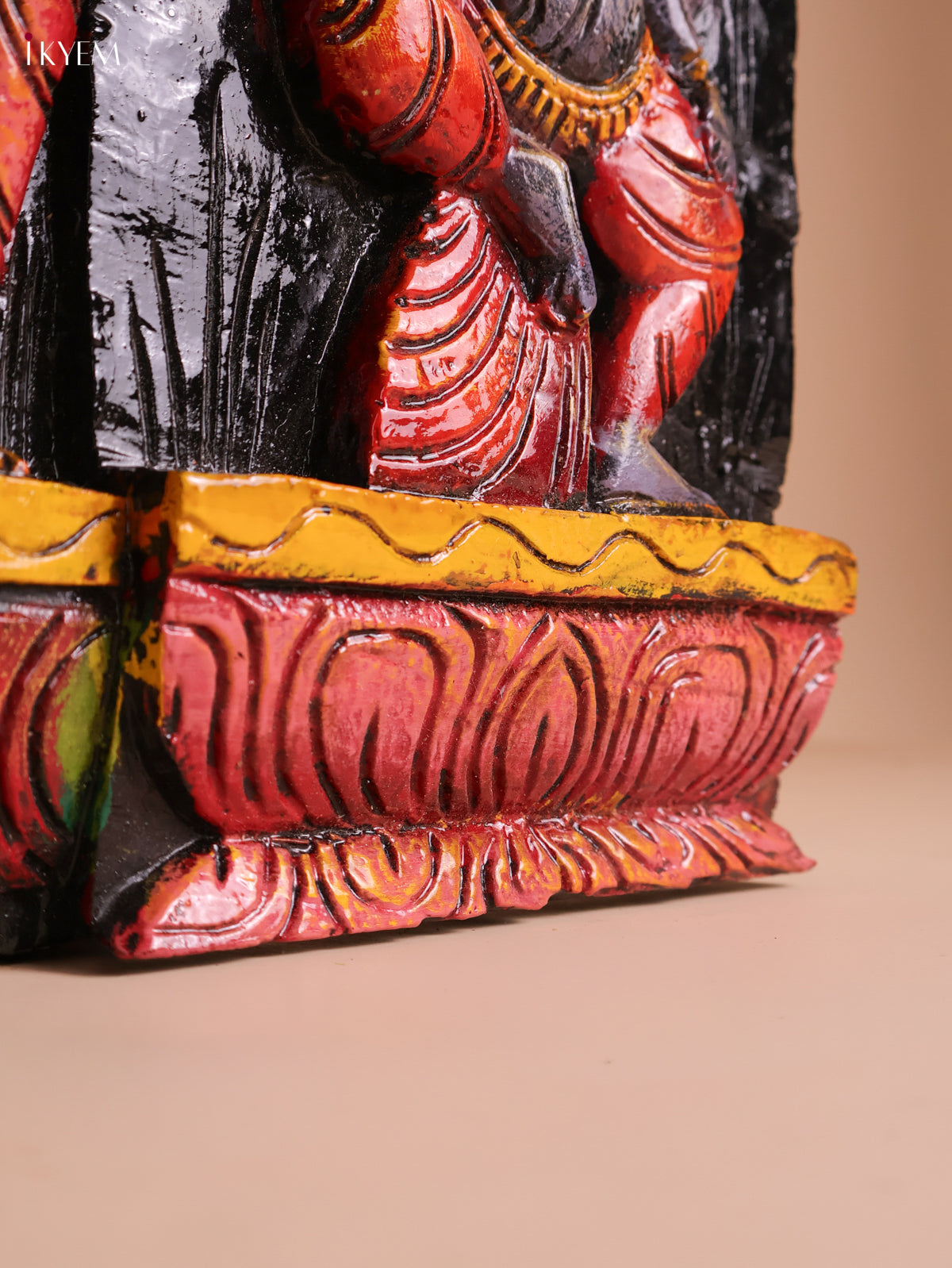 Wooden Hand Carved Painted Lord Shivan Panel (12x34)
