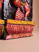 Wooden Hand Carved Painted Lord Shivan Panel (12x34)