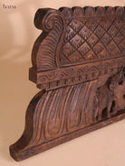 Wooden Hand Carved Gaja Lakshmi Gopuram (12x30)