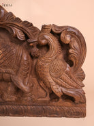 Wooden Hand Carved Gaja Lakshmi Gopuram Panel(12x36)