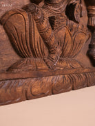 Wooden Hand Carved Gaja Lakshmi Gopuram Panel(12x36)