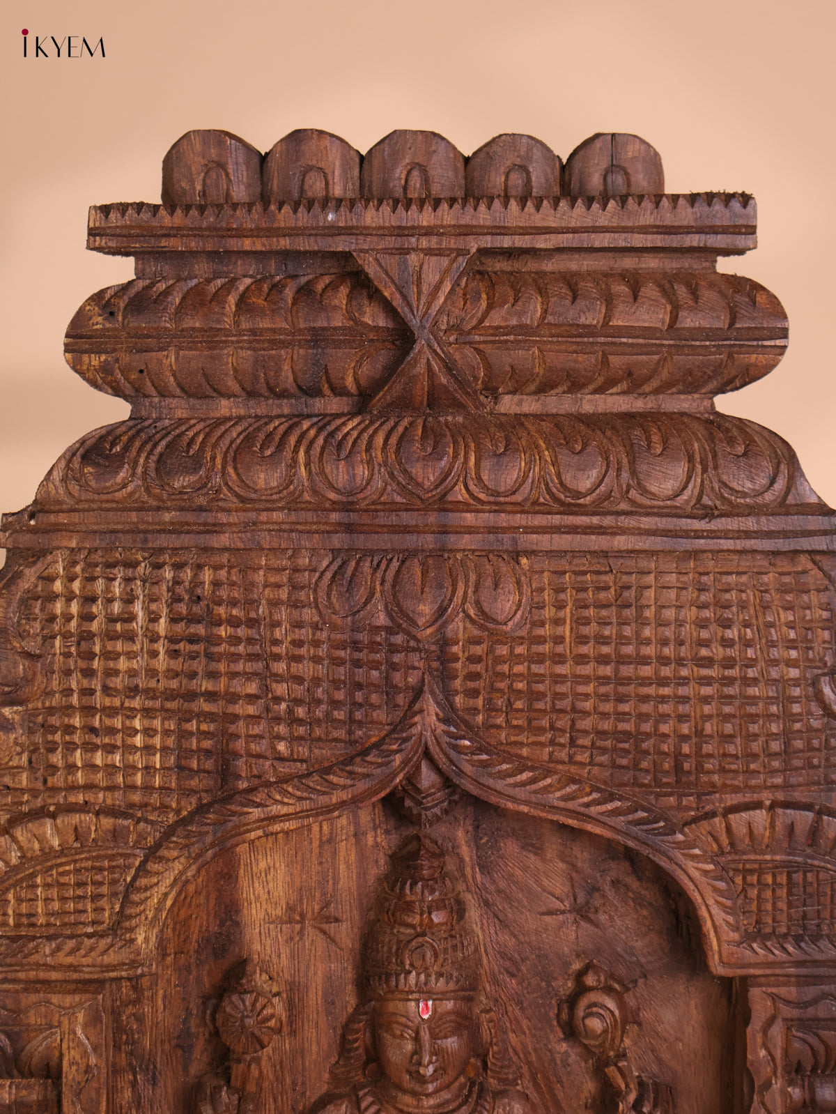 Wooden Hand Carved Kurma Avataram Panel (24x12)