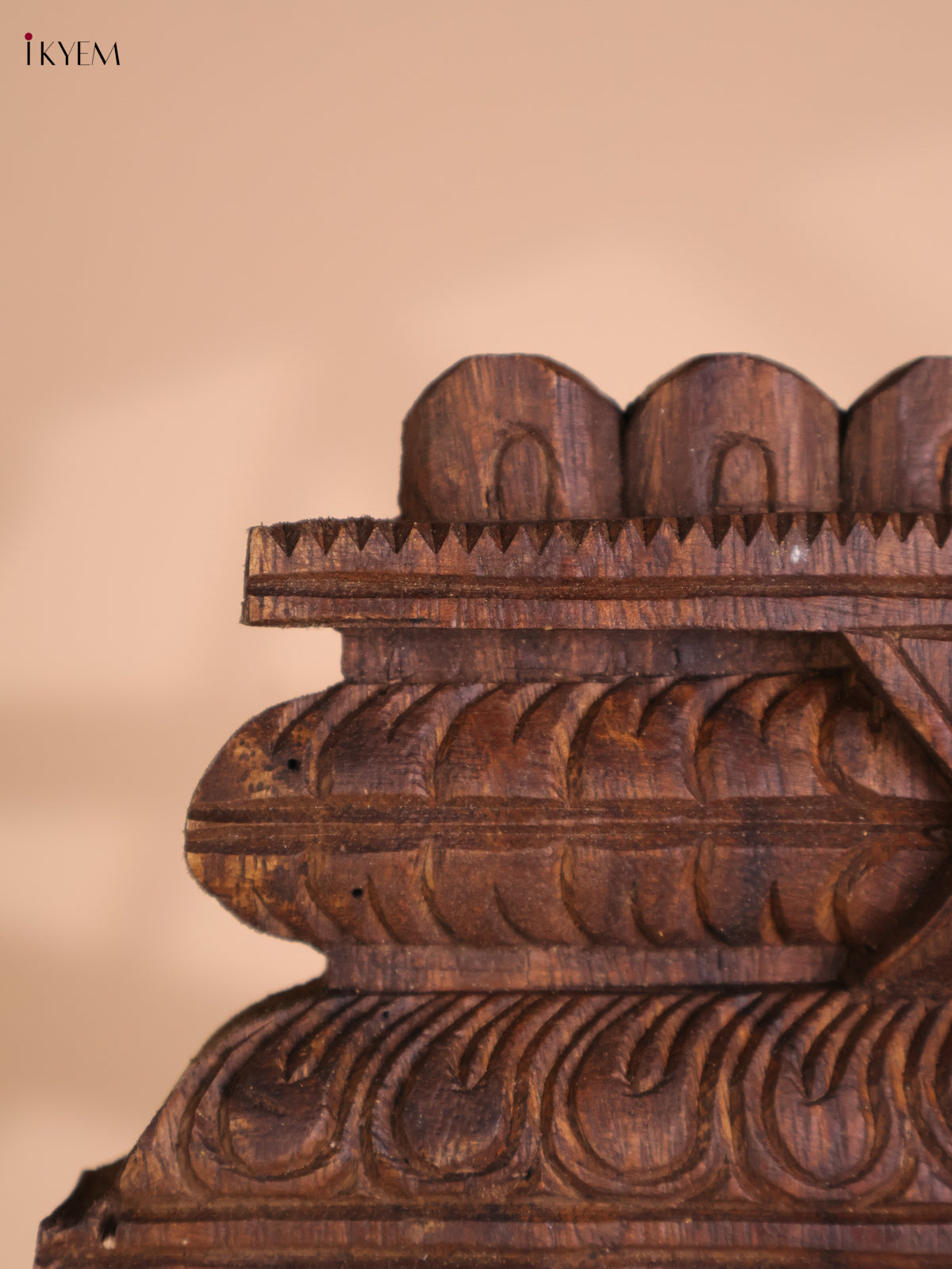 Wooden Hand Carved Kurma Avataram Panel (24x12)