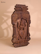 Wooden Hand Carved Kurma Avataram Panel (24x12)