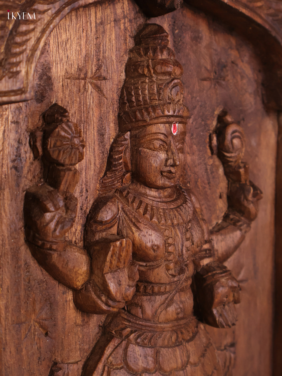 Wooden Hand Carved Kurma Avataram Panel (24x12)