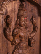 Wooden Hand Carved Kurma Avataram Panel (24x12)